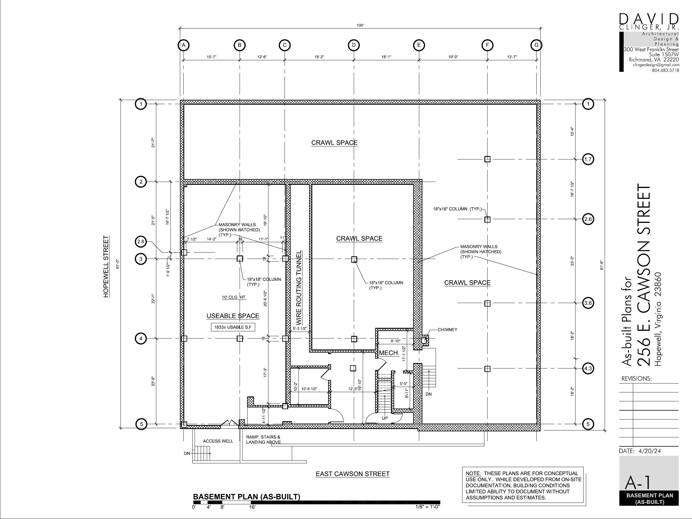 As-built floor plan sheet 2 — 256 E. Cawson St