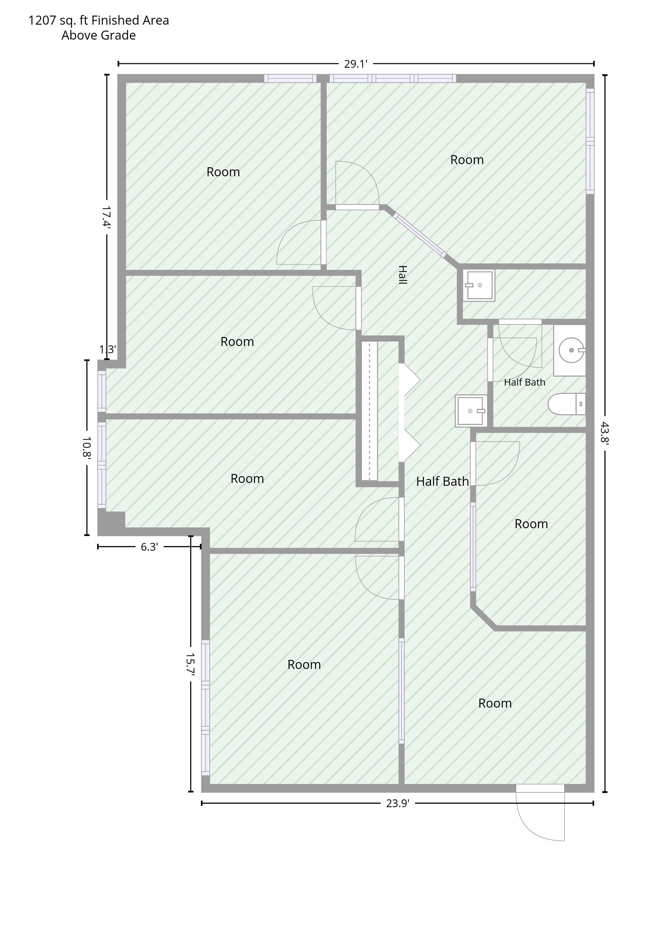 As-built floor plan sheet 1 — 221 Ruthers Rd, Unit 201